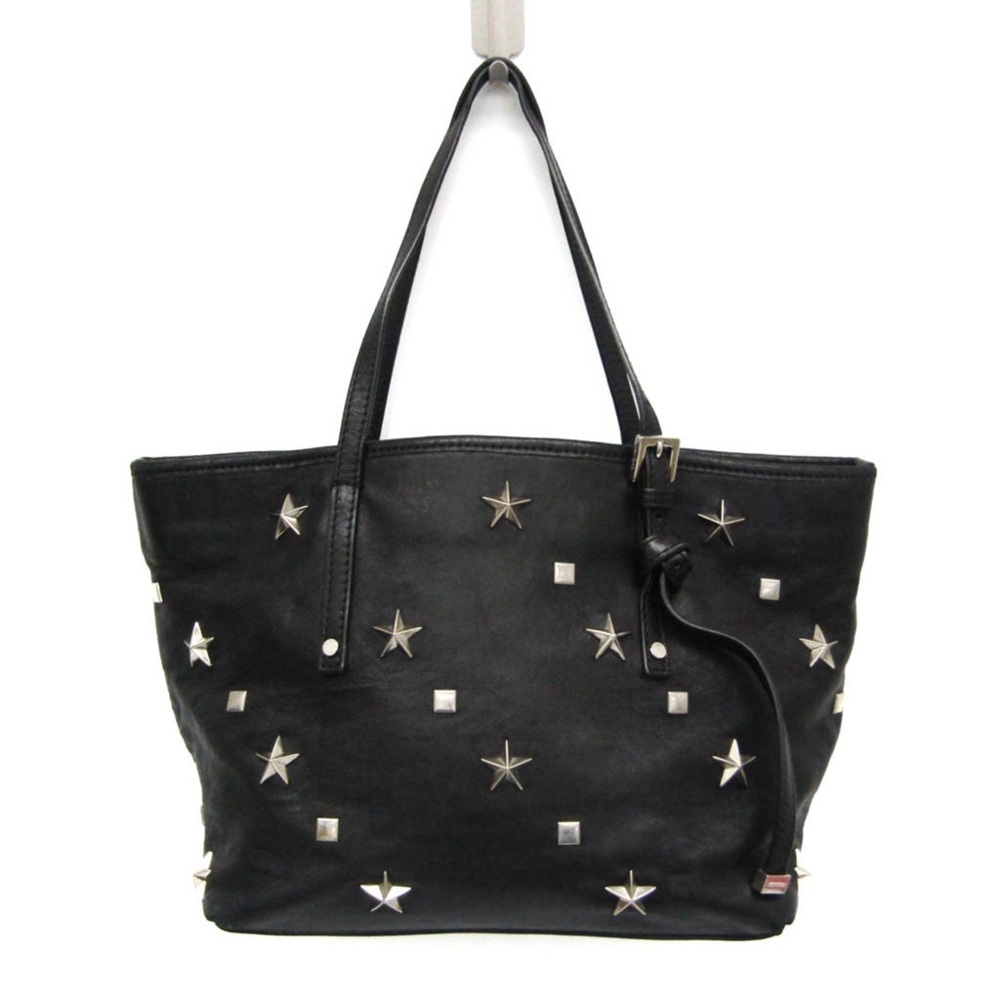 Jimmy Choo Black Leather Studded Handbag & Shoulder Bag, Tote Bag - Picture 1 of 16